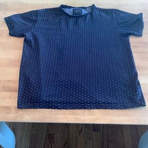 Polka-dot black and white t-shirt Denim and Flower.